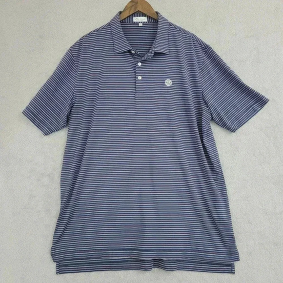Peter Millar Mens XL Summer Comfort Striped Polo Golf Shirt Short‎ Sleeve 6CT - Picture 1 of 7